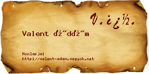 Valent Ádám névjegykártya