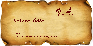 Valent Ádám névjegykártya