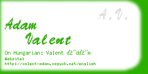 adam valent business card